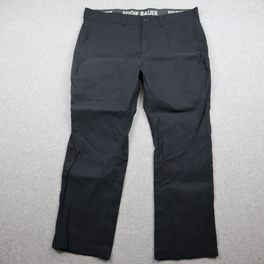 Eddie Bauer Pants Mens 38x29 Rainier Tech Black Water Repellent Stretch Hiking